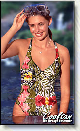 1pc tan through swimsuit with support. 