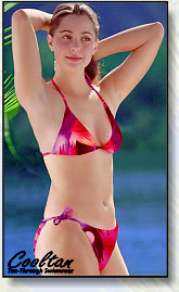 No more tan lines with Cooltan tan through swimwear. Click here to see close-up of this tan-through fabric color..